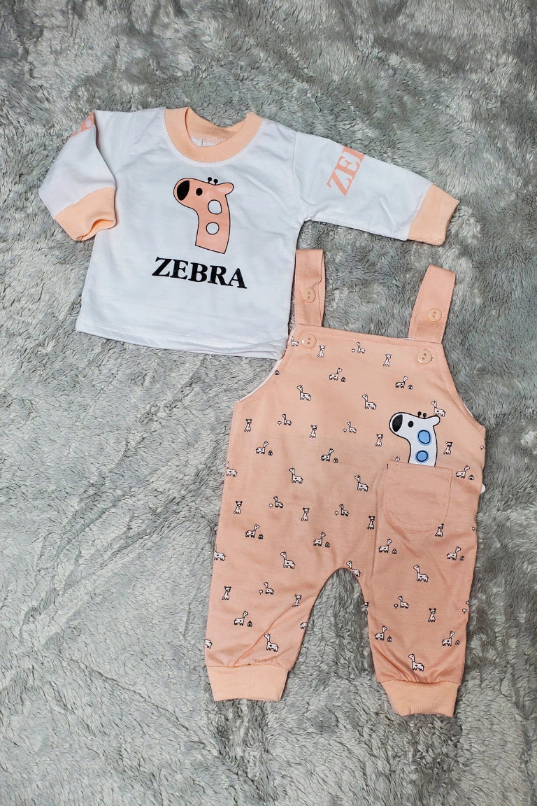 Zebra Romper Peach - SUMMER FABRIC