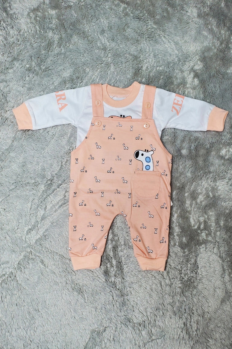 Zebra Romper Peach - SUMMER FABRIC