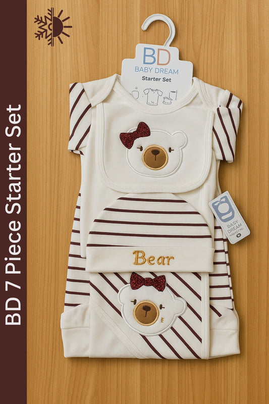 Baby Dream Maroon Line 0-3M 7 Piece Set