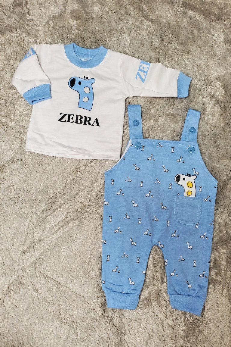 Zebra Romper Blue - SUMMER FABRIC