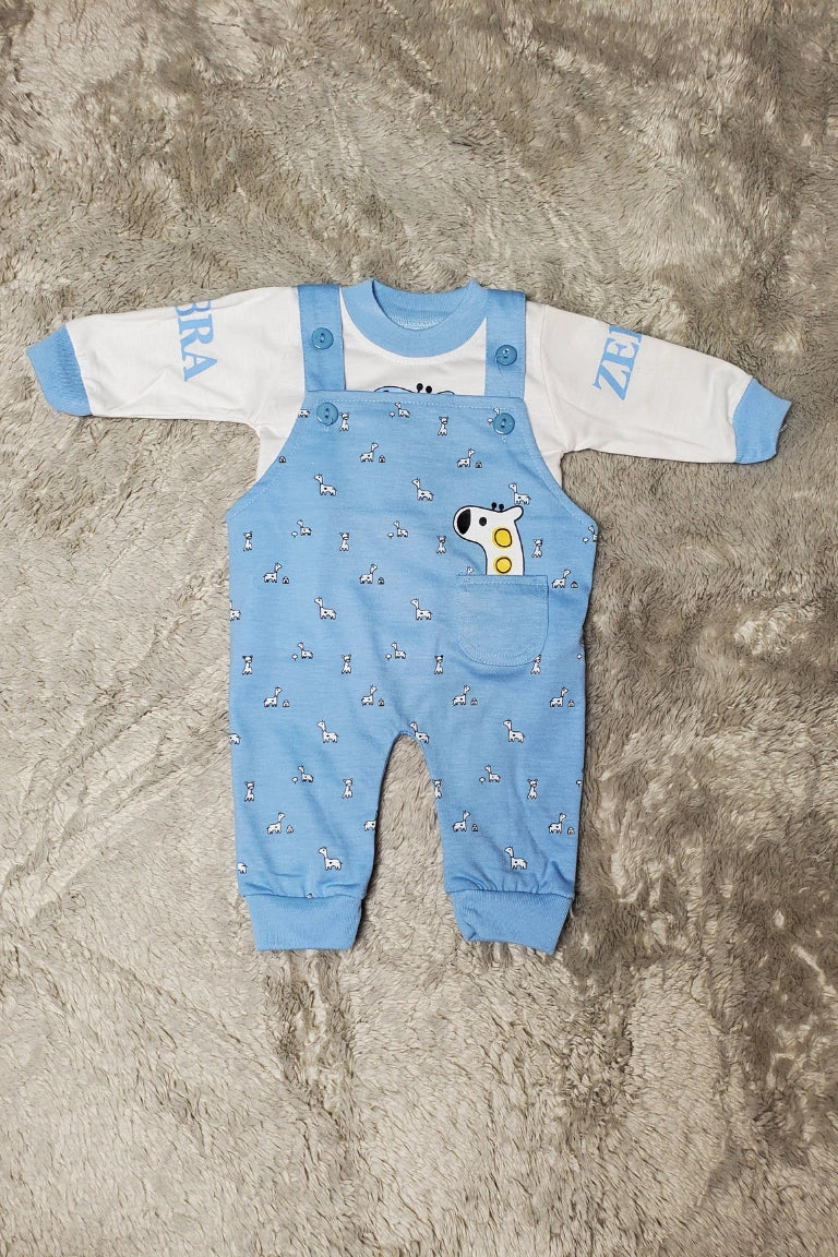 Zebra Romper Blue - SUMMER FABRIC