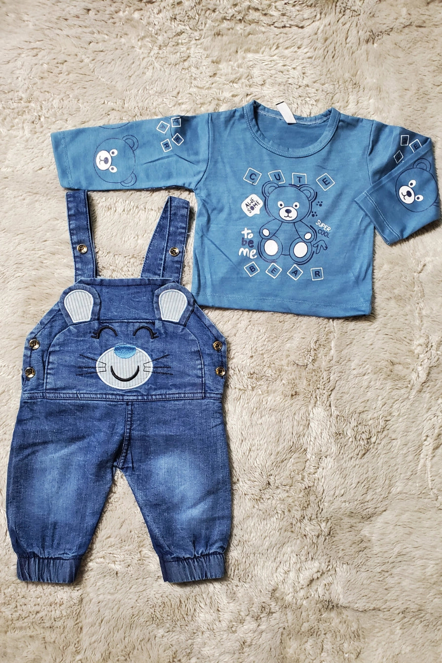Denim Cat Romper Blue - SUMMER FABRIC