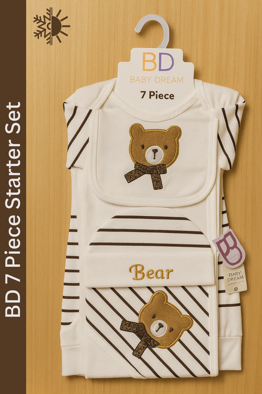 Baby Dream Brown Line 0-3M 7 Piece Set
