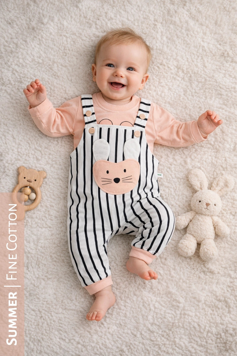 MrCat Romper Peach - SUMMER FABRIC