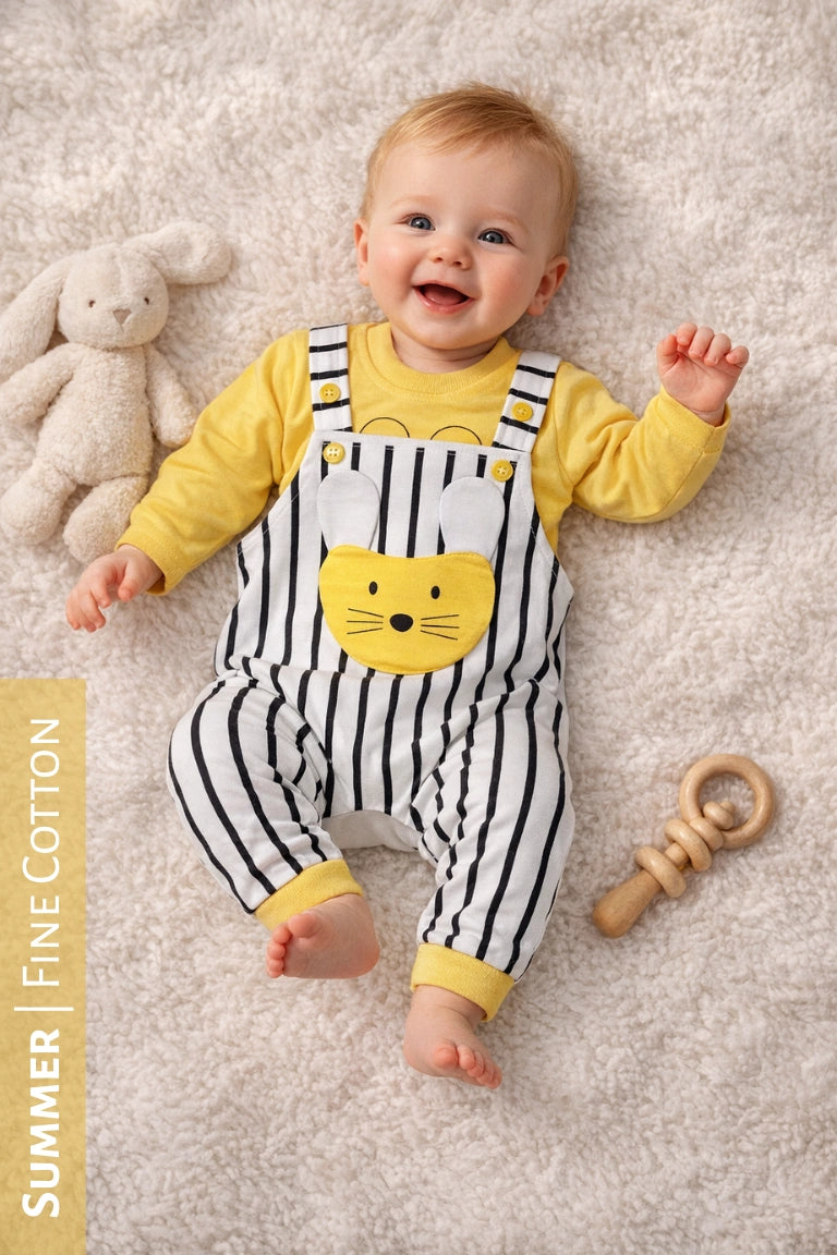 MrCat Romper Yellow - SUMMER FABRIC