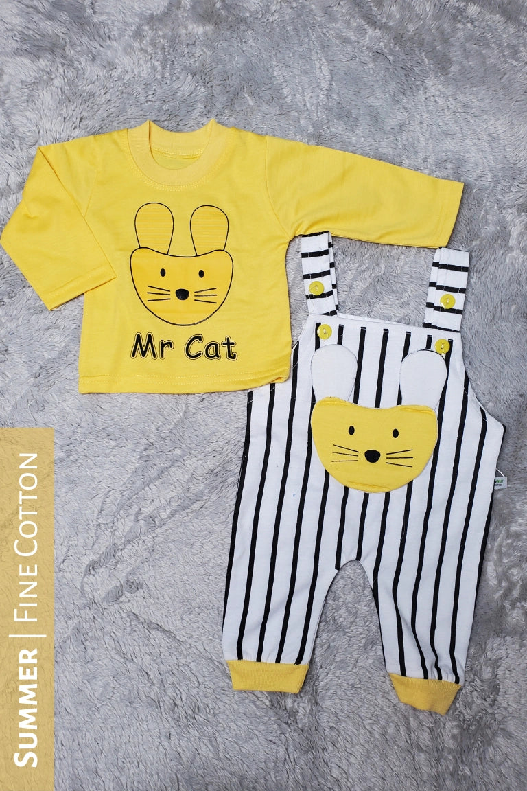 MrCat Romper Yellow - SUMMER FABRIC