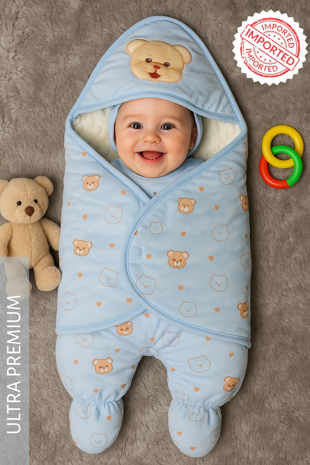 Imported Velvel Swaddle BL Wink 3-9M Baby