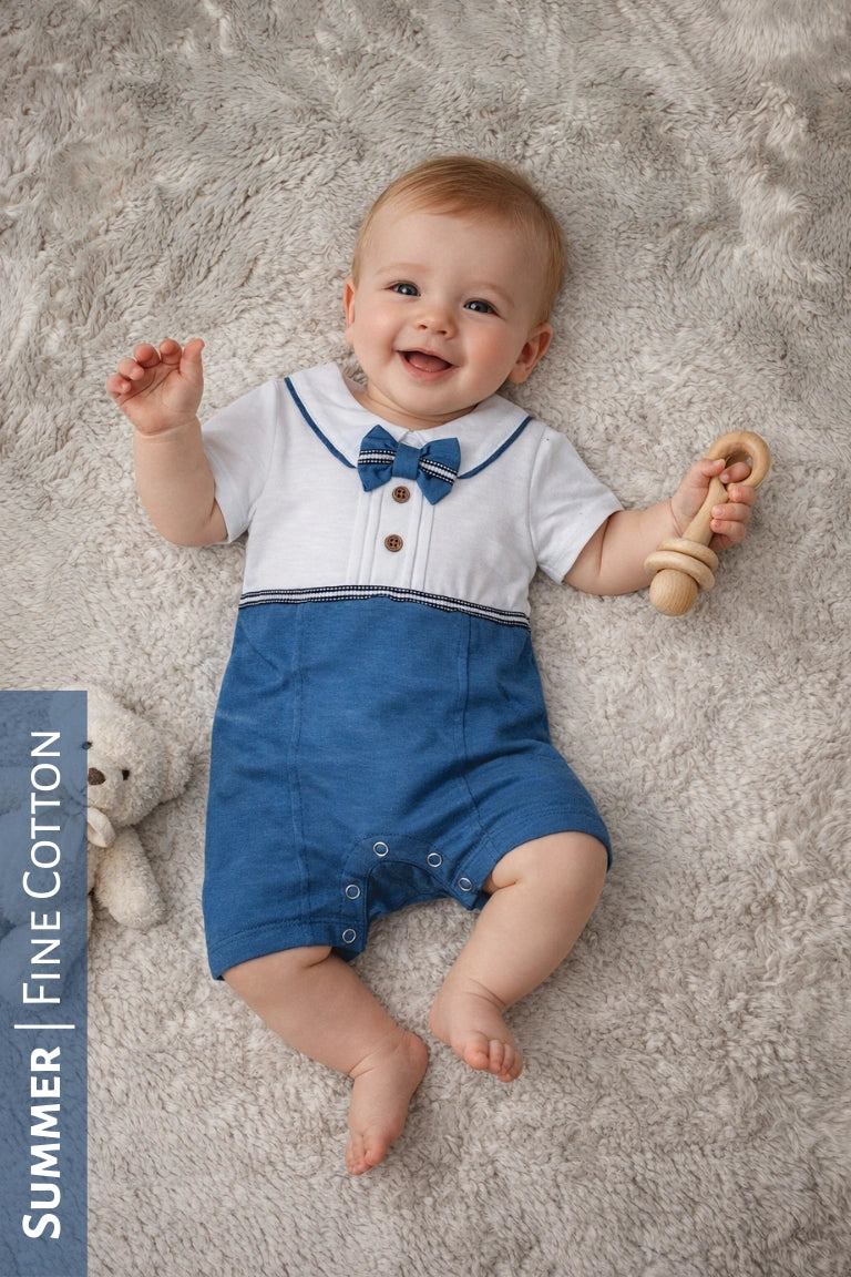 Bow Tuxedo Blue | SUMMER FABRIC