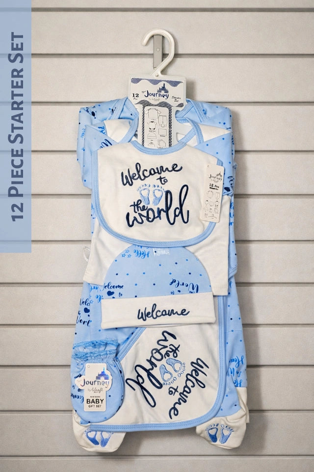 Welcome to the World BLUE | 12 Piece Starter Gift Set