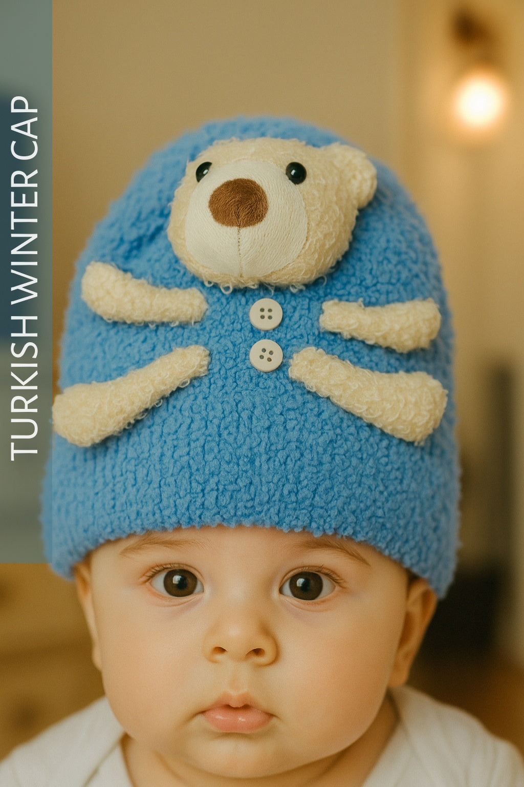Winter Teddy Cap 3-9M BLUE - Winter Comforter