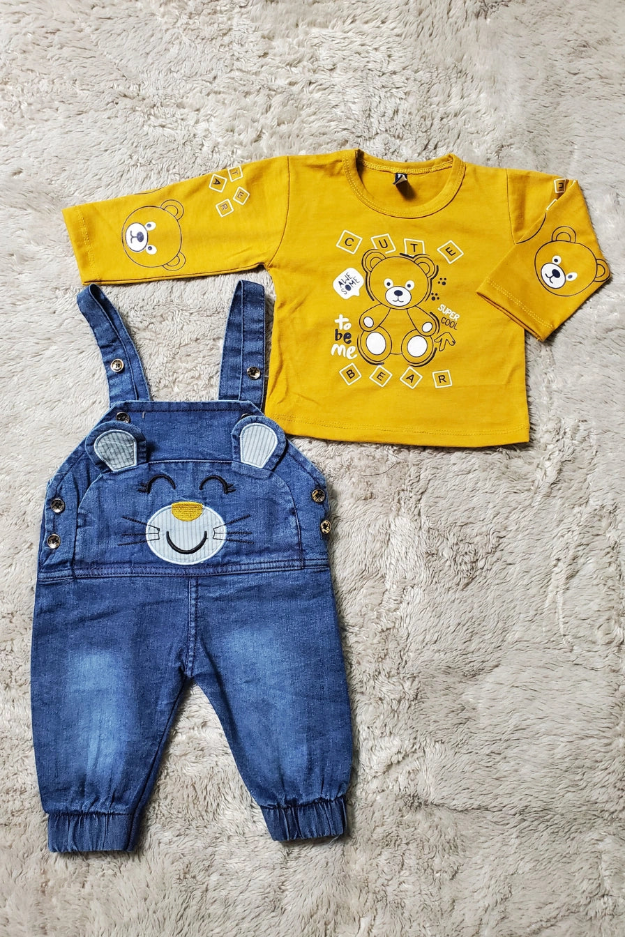 Denim Cat Romper Camel - SUMMER FABRIC