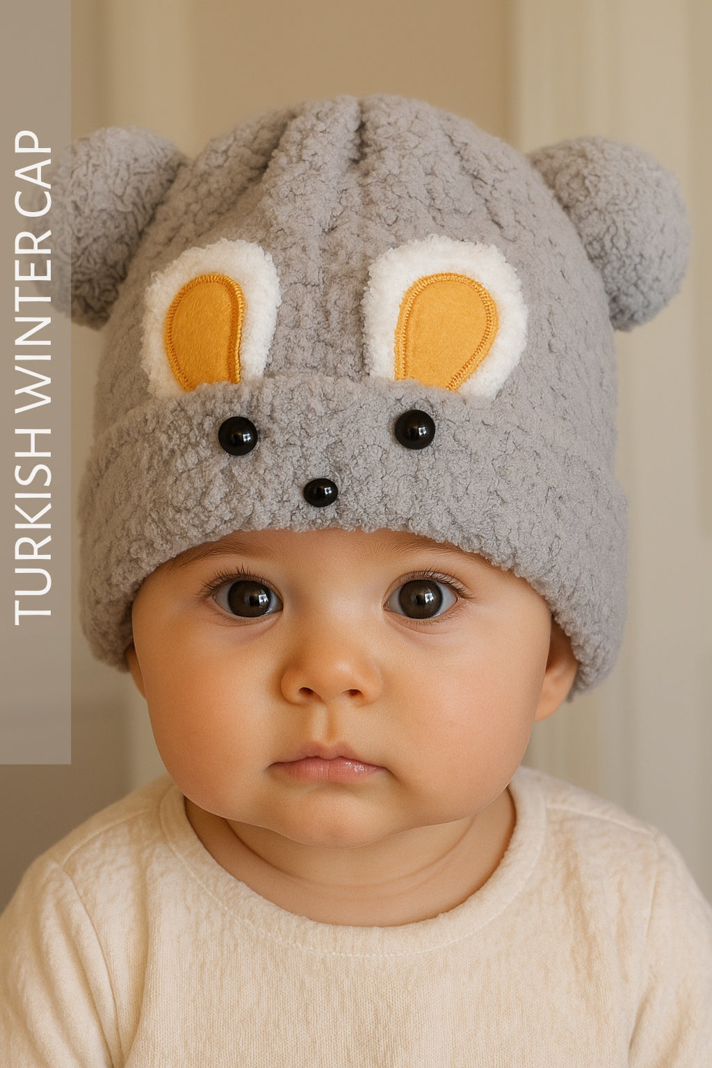 Winter Bunny Cap 3-9M Grey - Winter Comforter