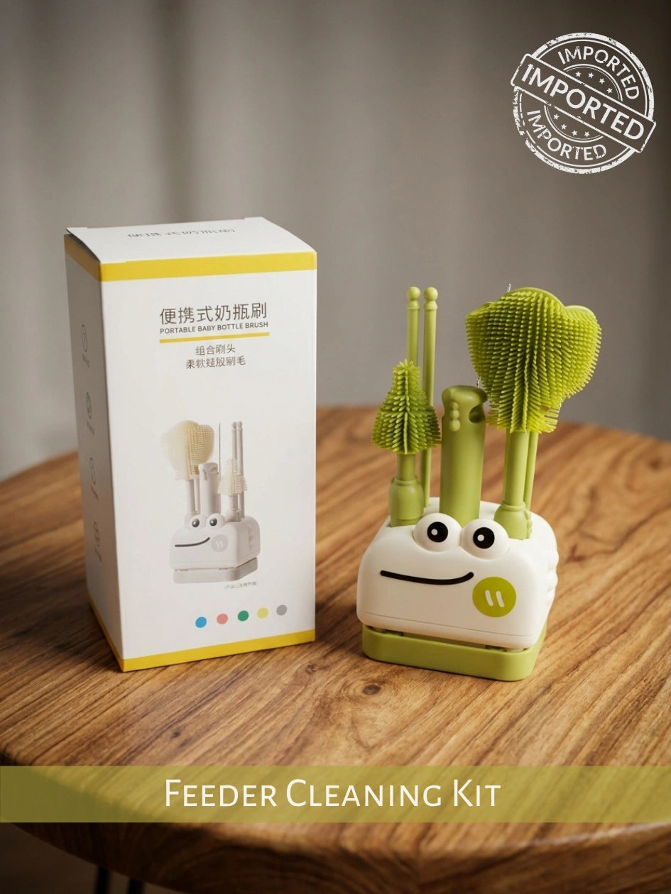Premium Silicone Baby Bottle Brush Set – 4-in-1 Cleaning