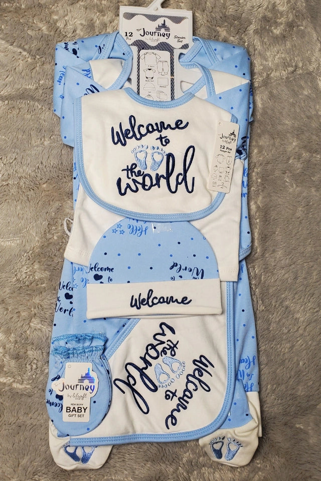 Welcome to the World BLUE | 12 Piece Starter Gift Set