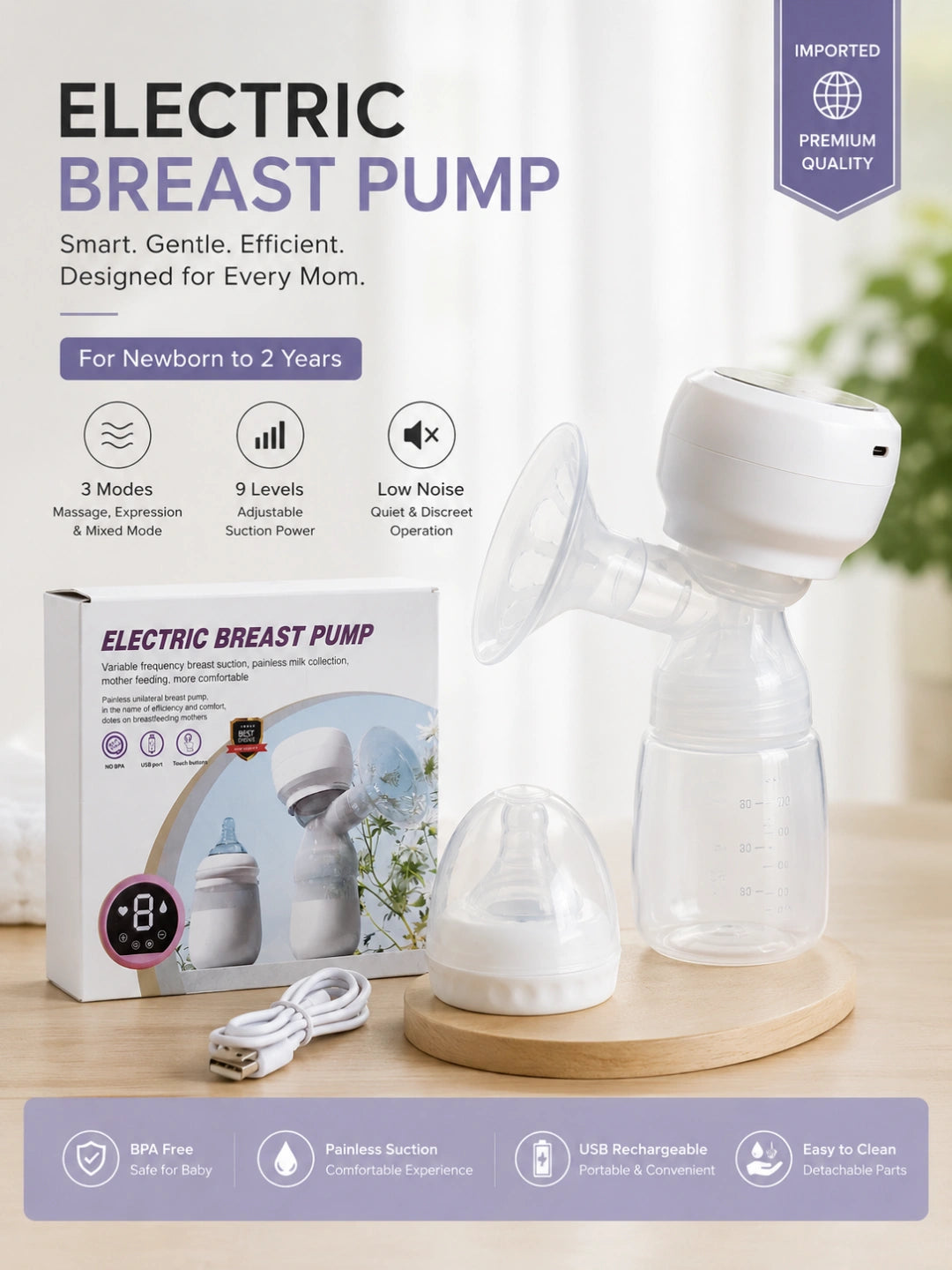 Smart Electric Breast Pump – Painless, Gentle & Efficient