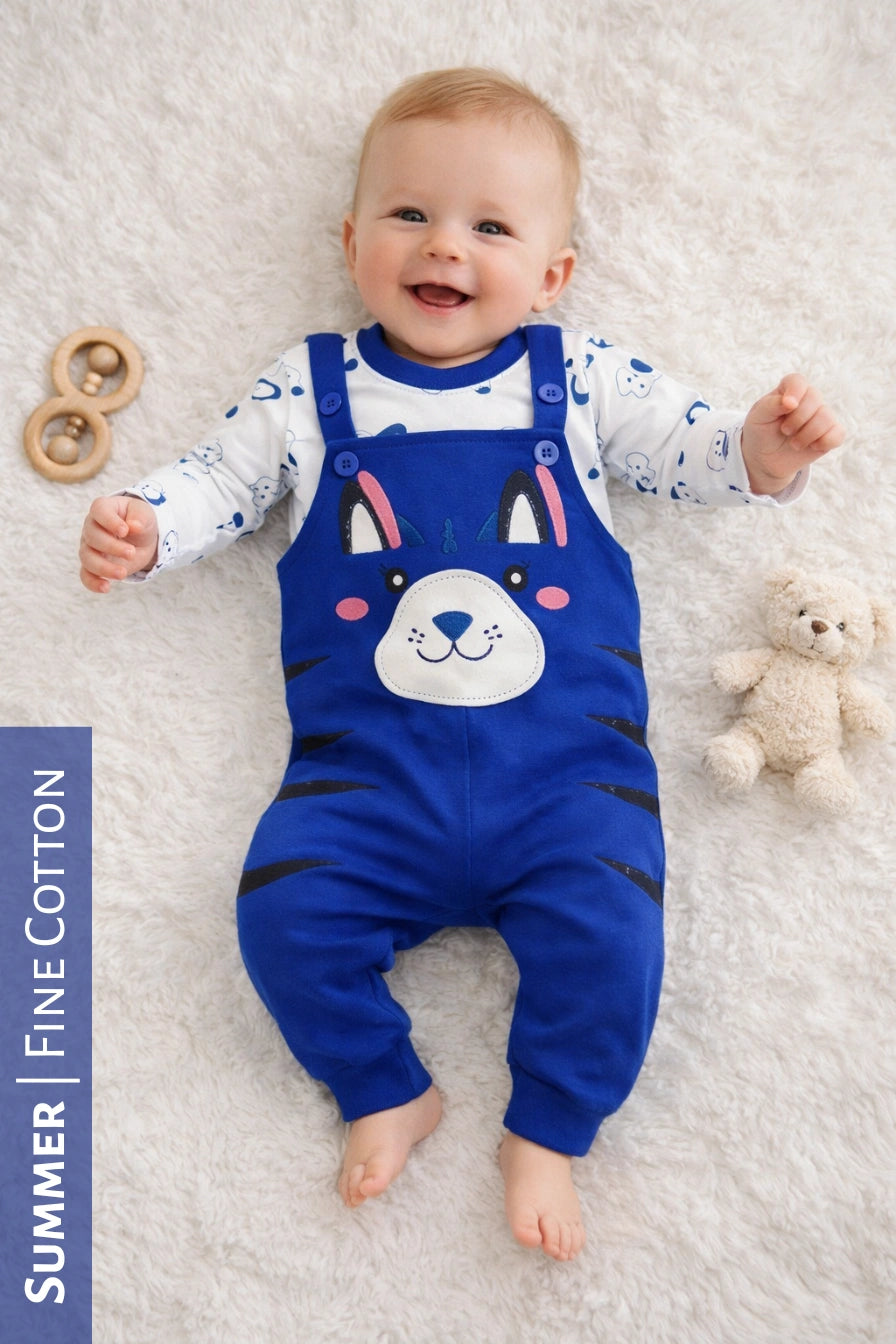 Eary Cat Romper Blue - SUMMER FABRIC