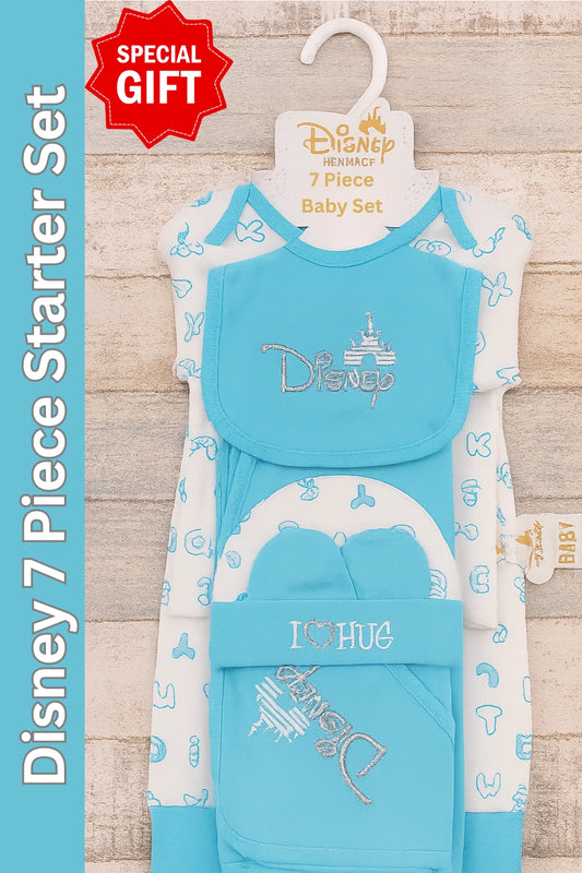 Disney Gift Set 0-3M Blue 7 Piece Set - Summer Fabric