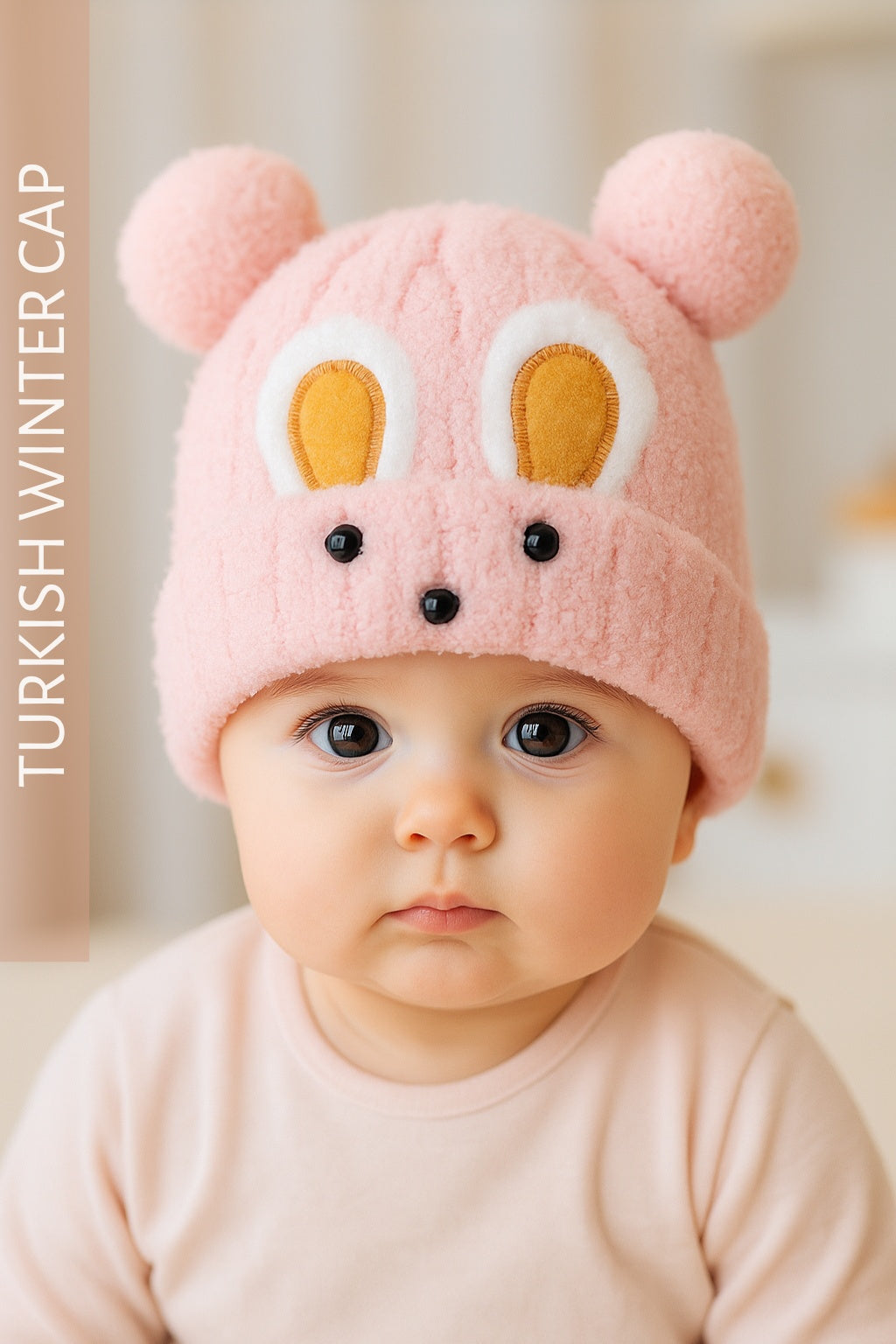 Winter Bunny Cap 3-9M Pink - Winter Comforter