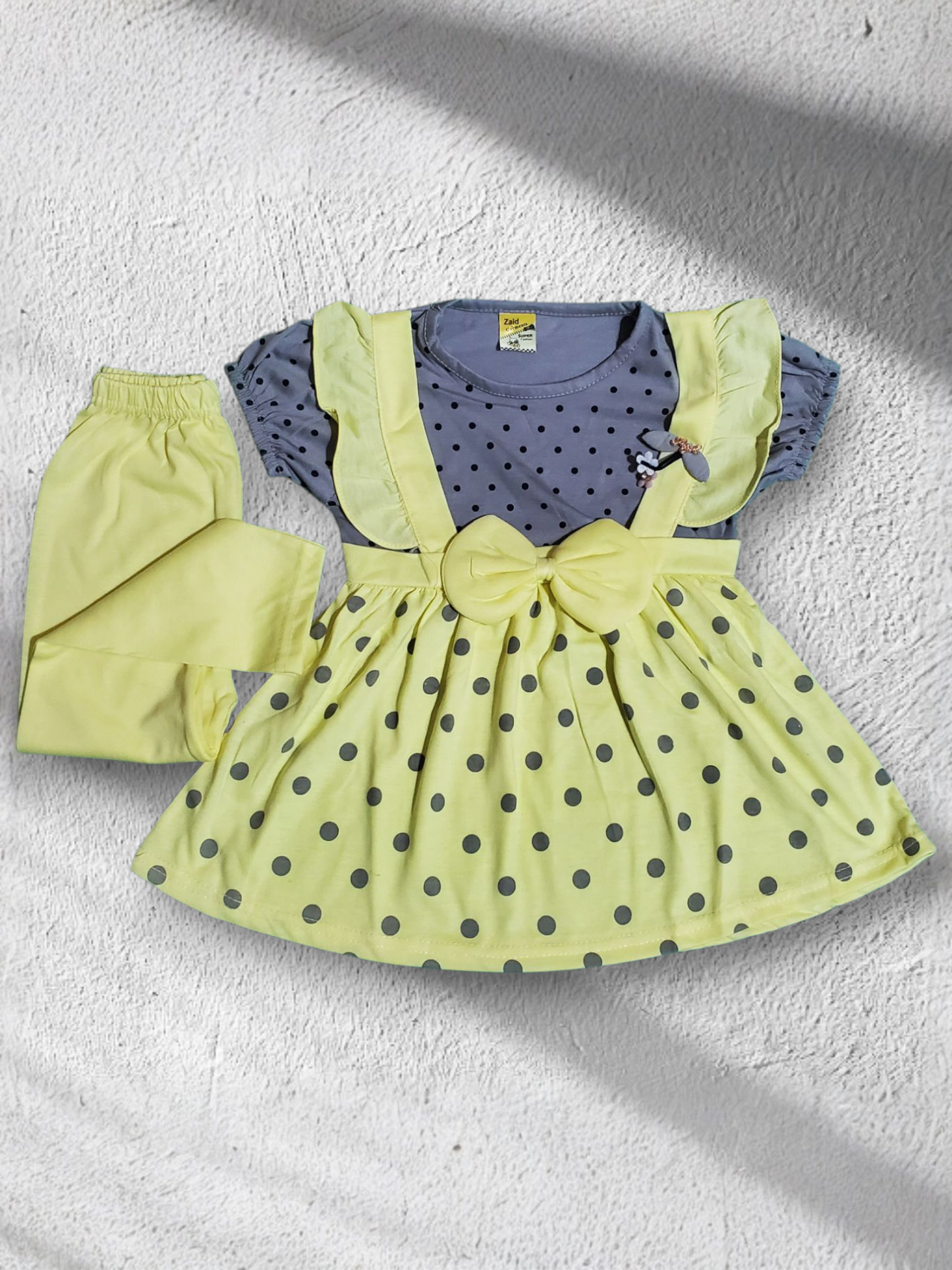 Micks Yellow Grey Frock and Trouser