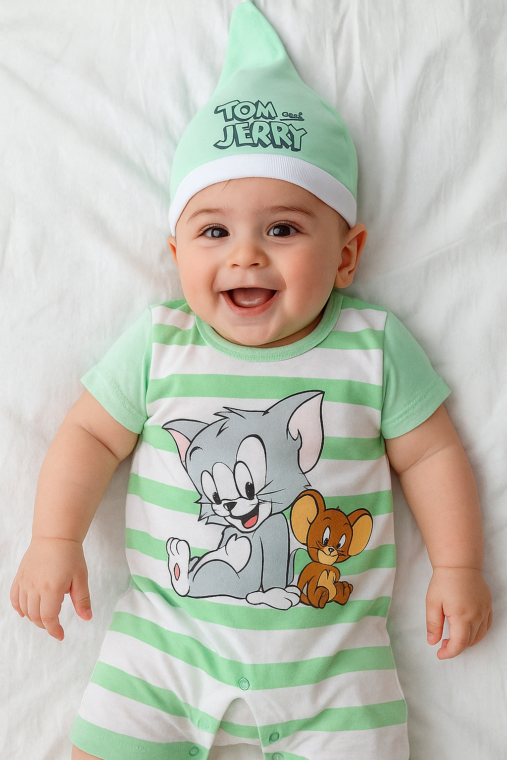 Tom Jerry Sea Green Romper Suit