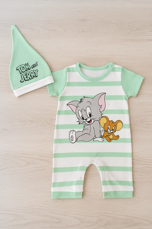 Tom Jerry Sea Green Romper Suit