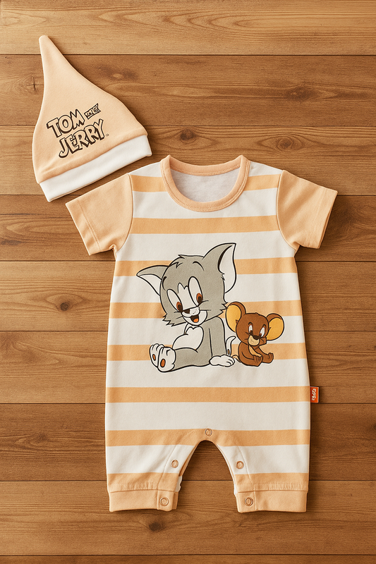 Tom Jerry Light Orange Romper Suit