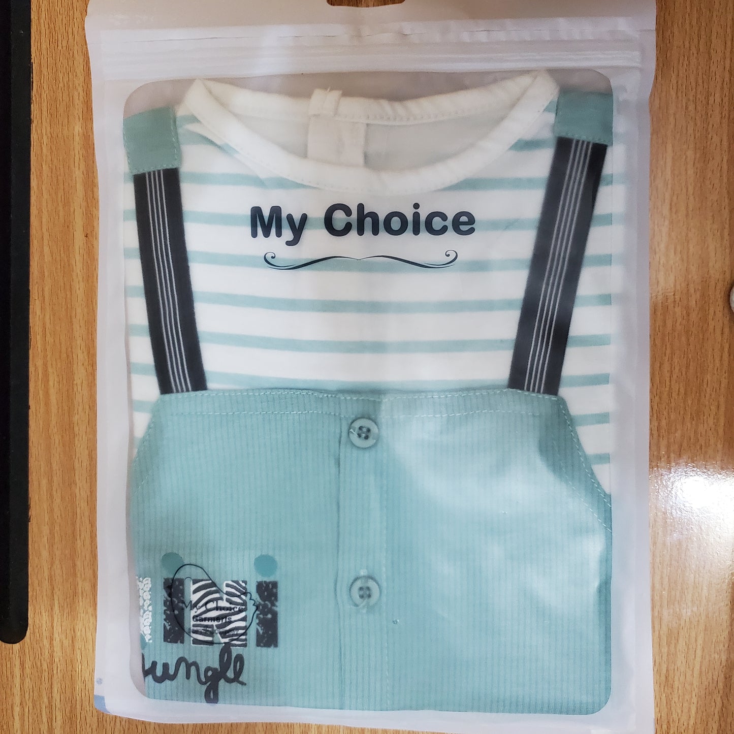 IMPORTED Suspender 0-3M Green Romper Suit - Summer Fabric
