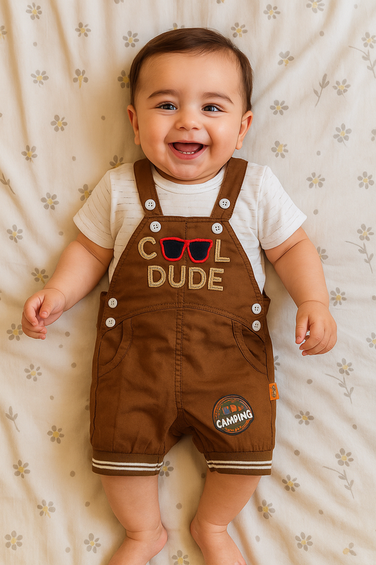 Cool Dude Steel Rustic Romper Suit - Summer Fabric