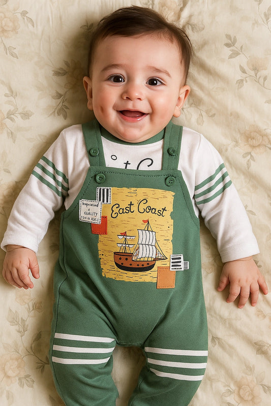 East Coast Green Romper Suit - Summer Fabric