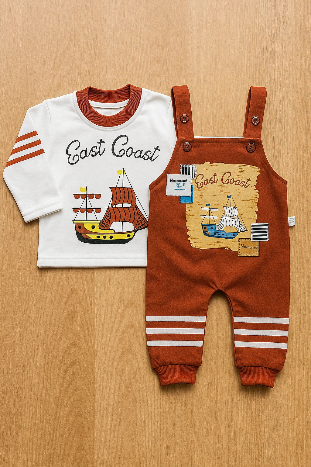East Coast Red Romper Suit - Summer Fabric