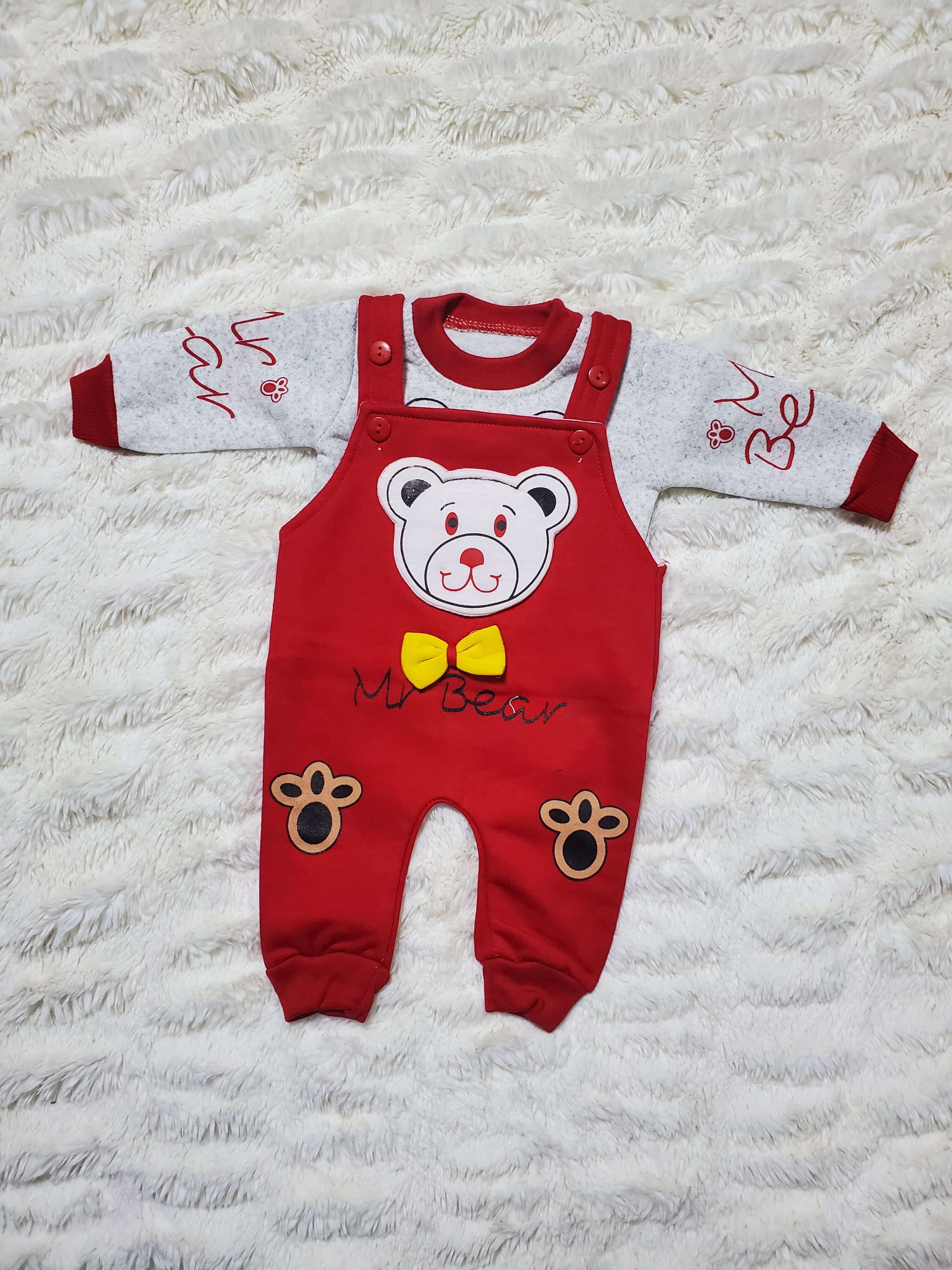 MY BEAR Romper RD 0-3M - WINTER FLEECE