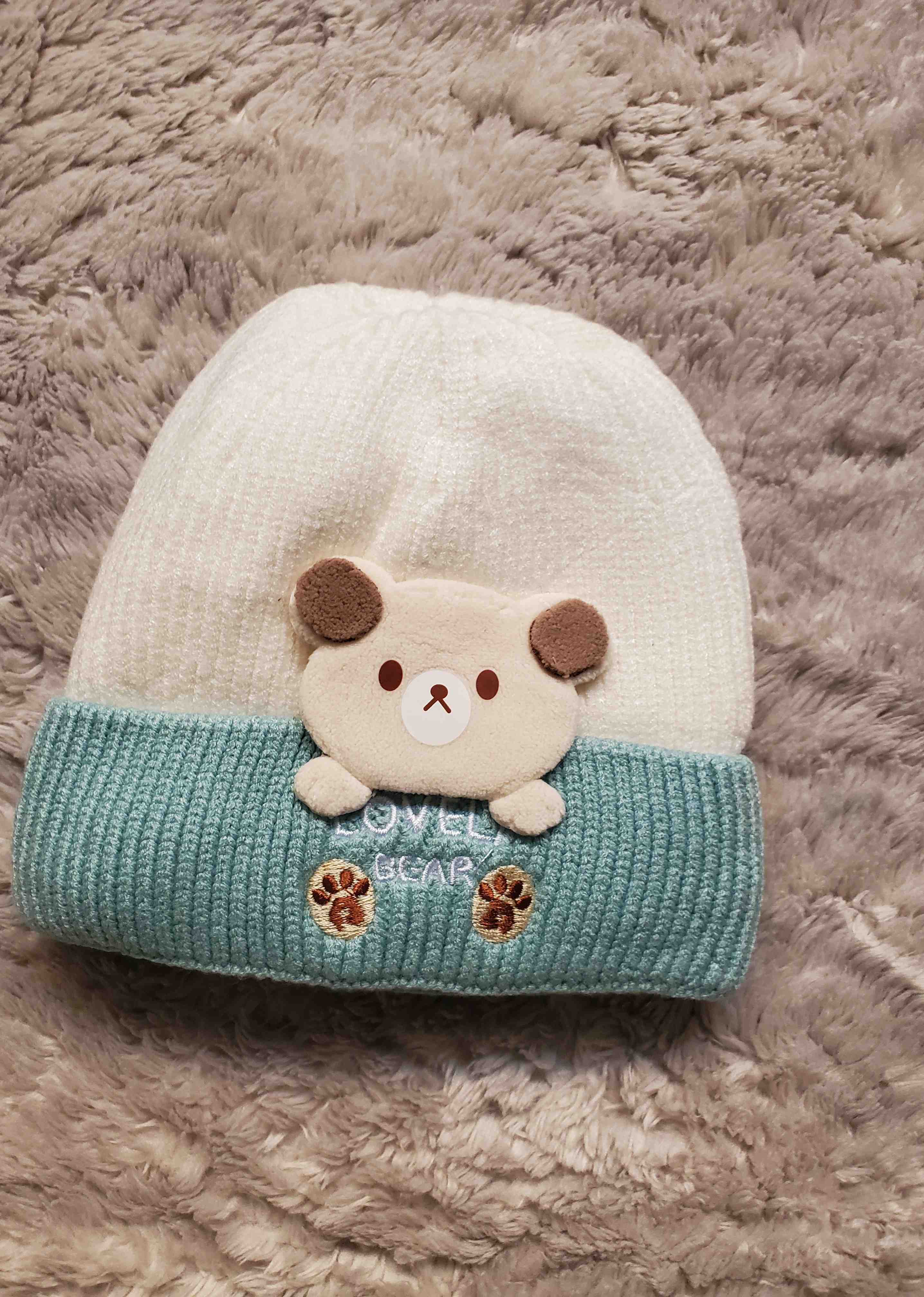 Imported BEAR Cap 0-9M GREEN - Winter Comforter