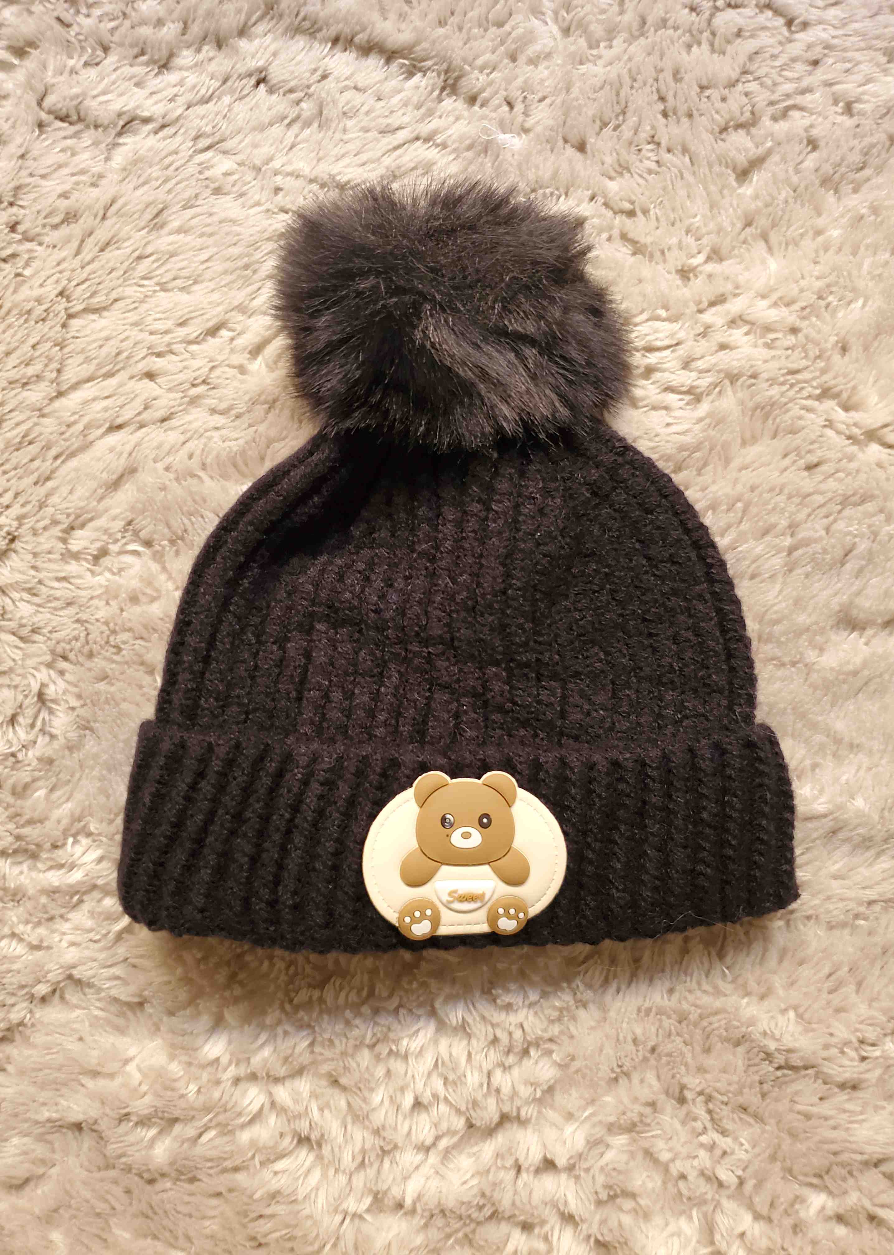 Imported PANDA Cap 0-9M BLACK - Winter Comforter