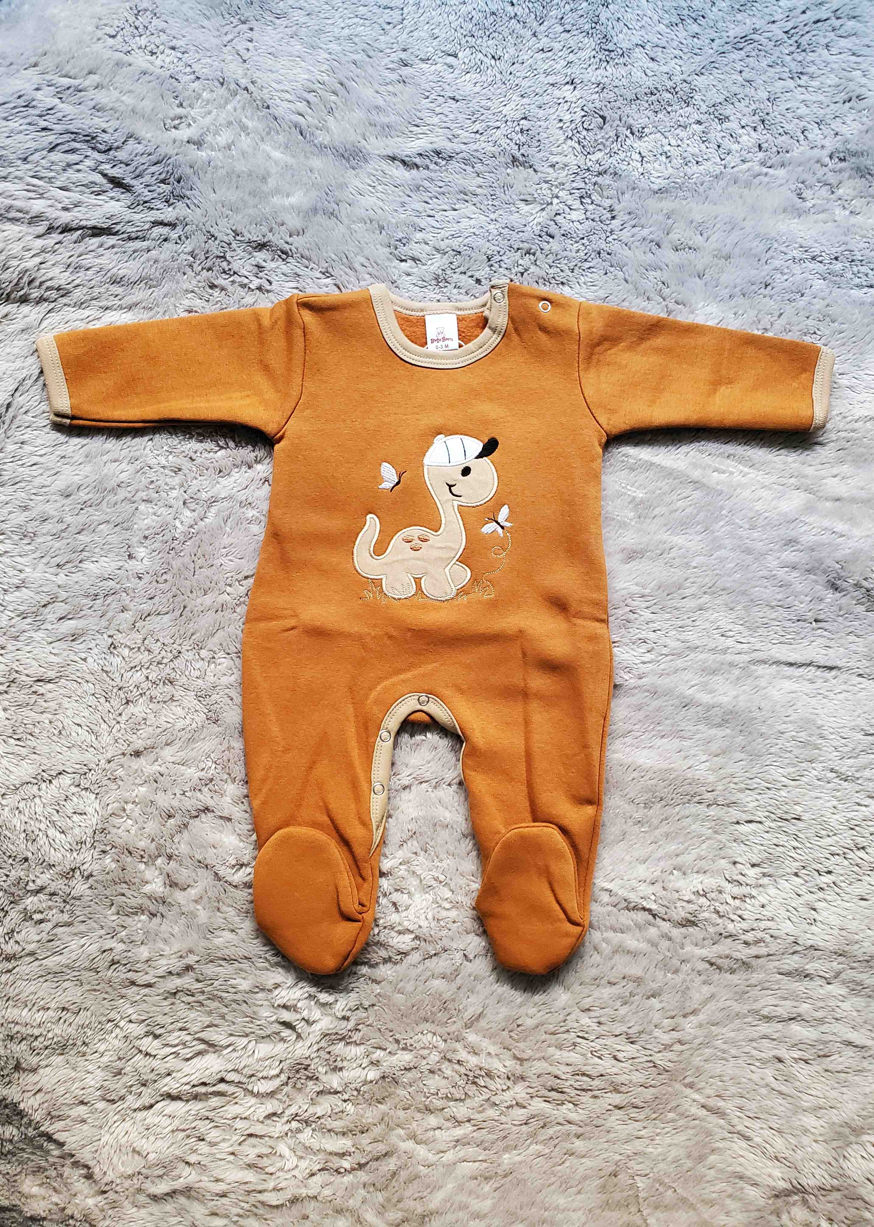 Dino MUSTARD Romper - Premium Fleece