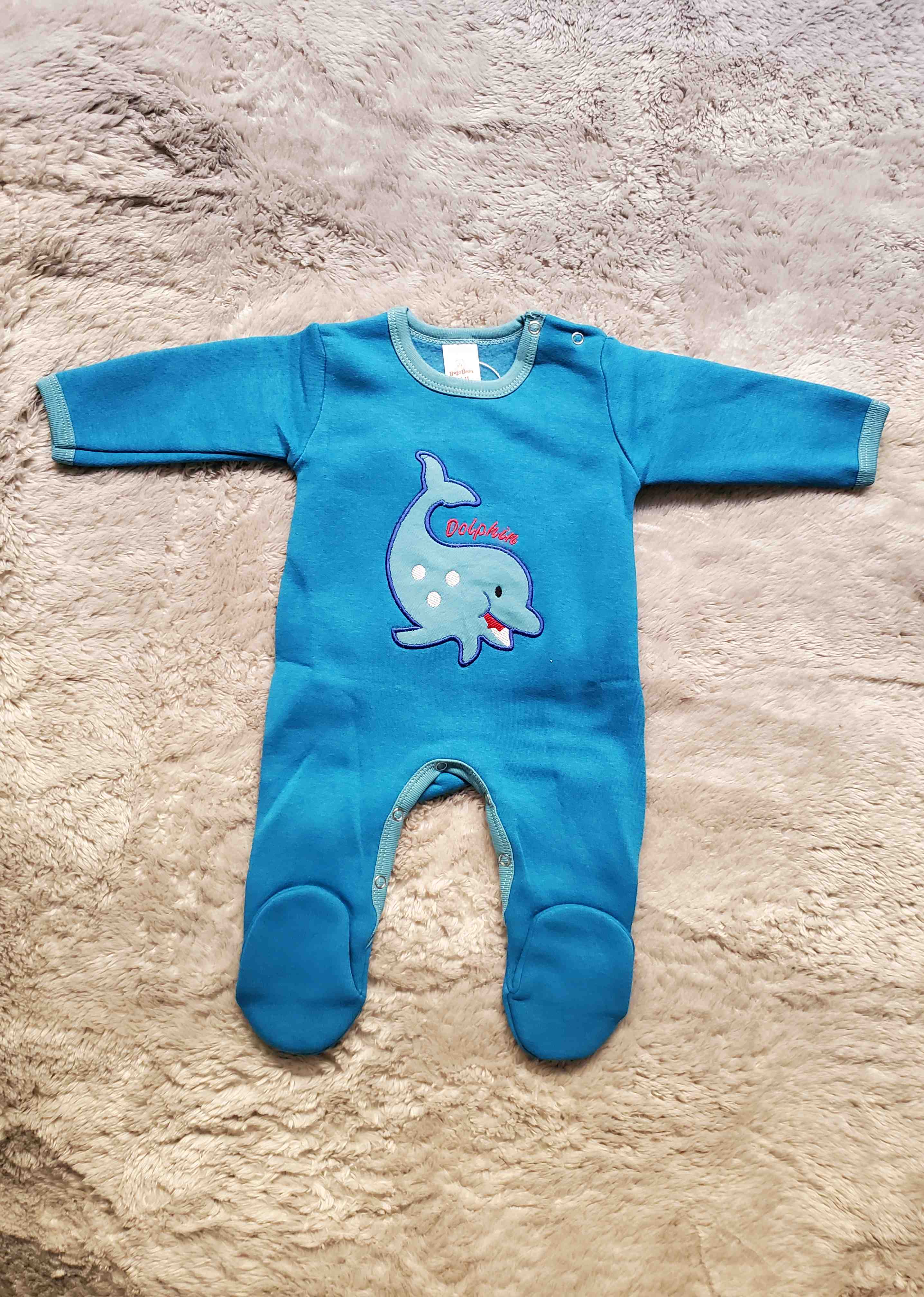 Whale BLUE Romper - Premium Fleece
