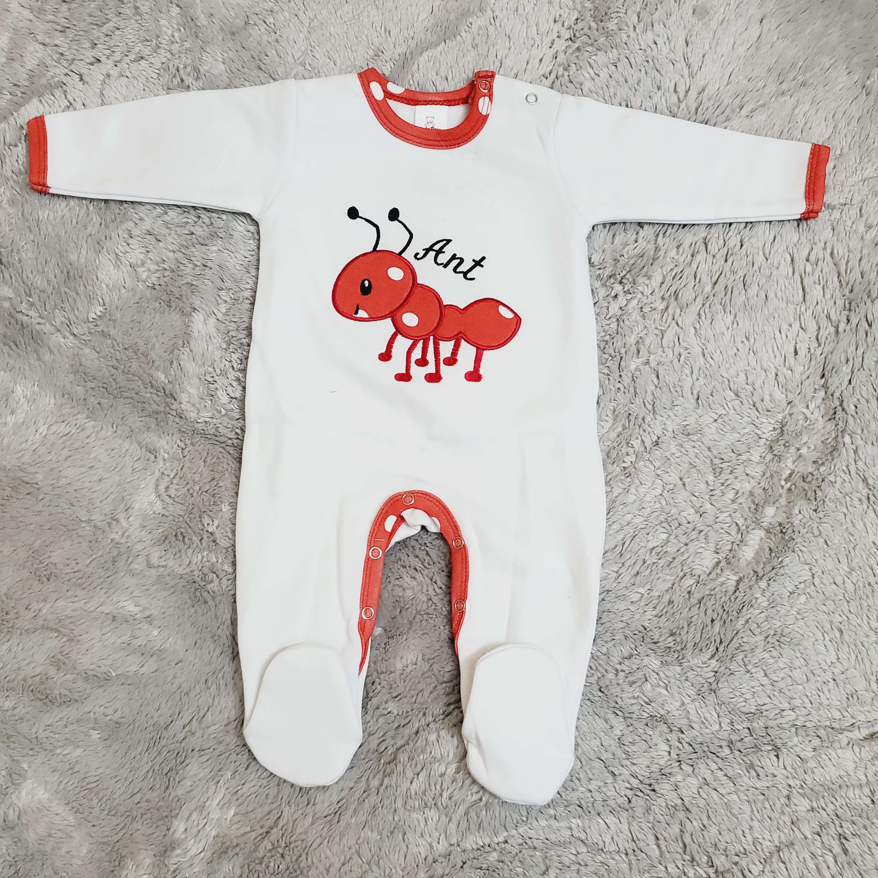 Ant WHITE  Romper - Premium Fleece