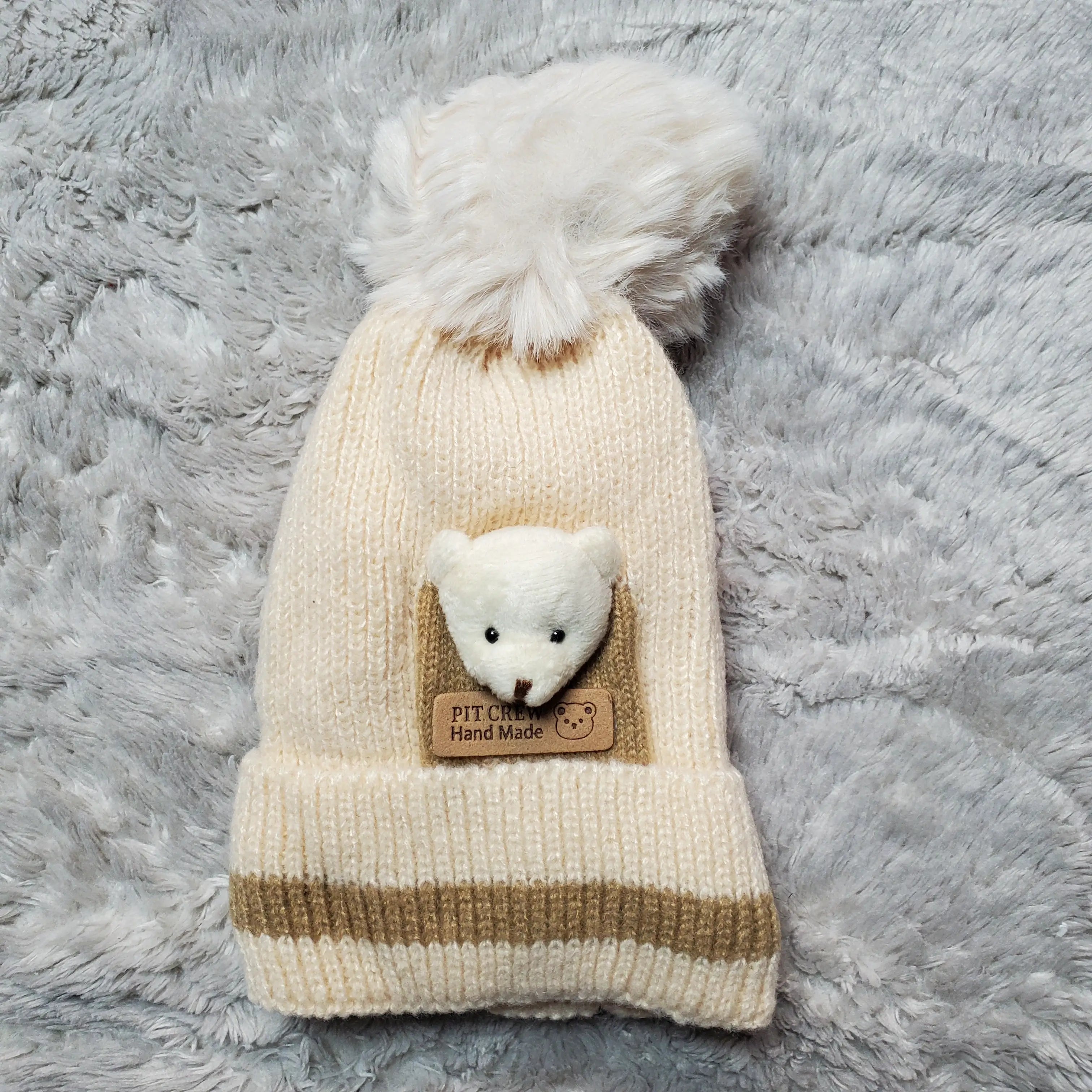 Winter Pit Crew Cap 3-9M Cream - Winter Comforter