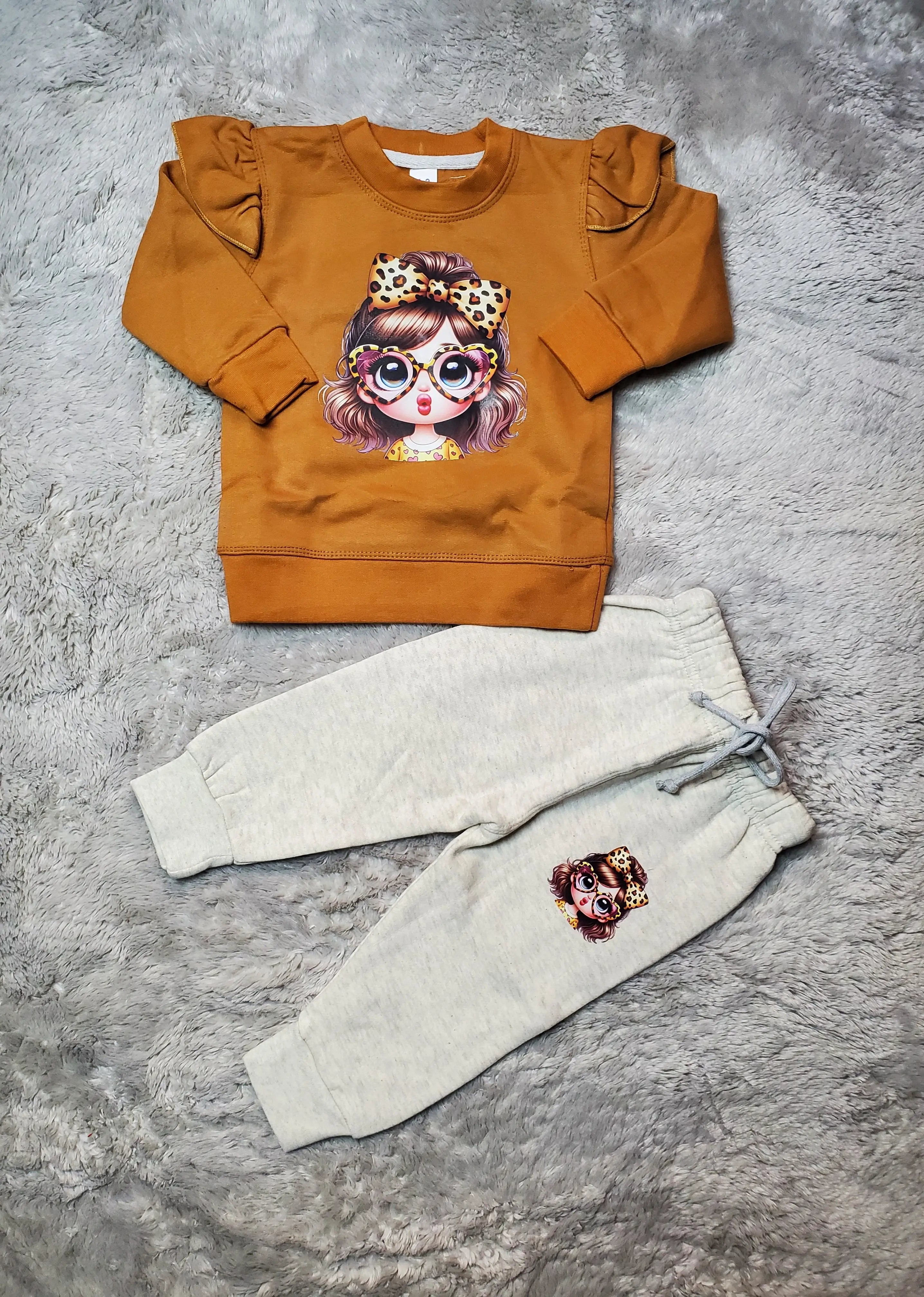 Bow Girl Coord Set - French Fleece