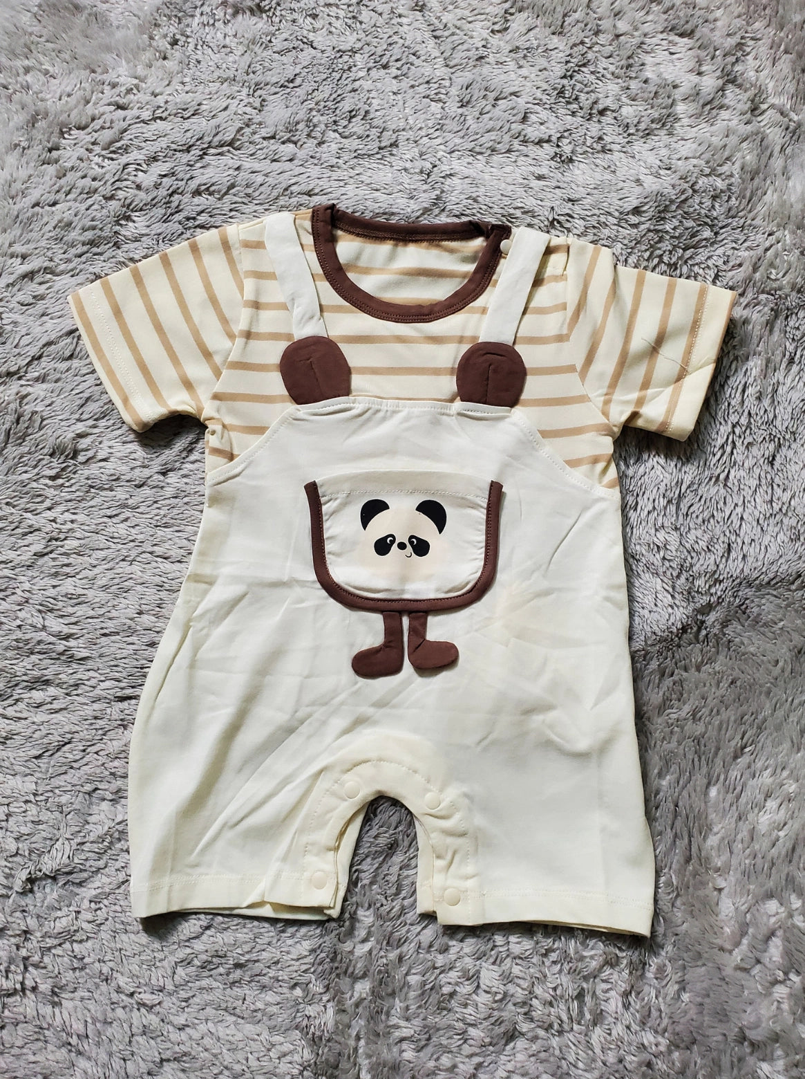 Panda Playtime Romper BROWN – SUMMER FABRIC