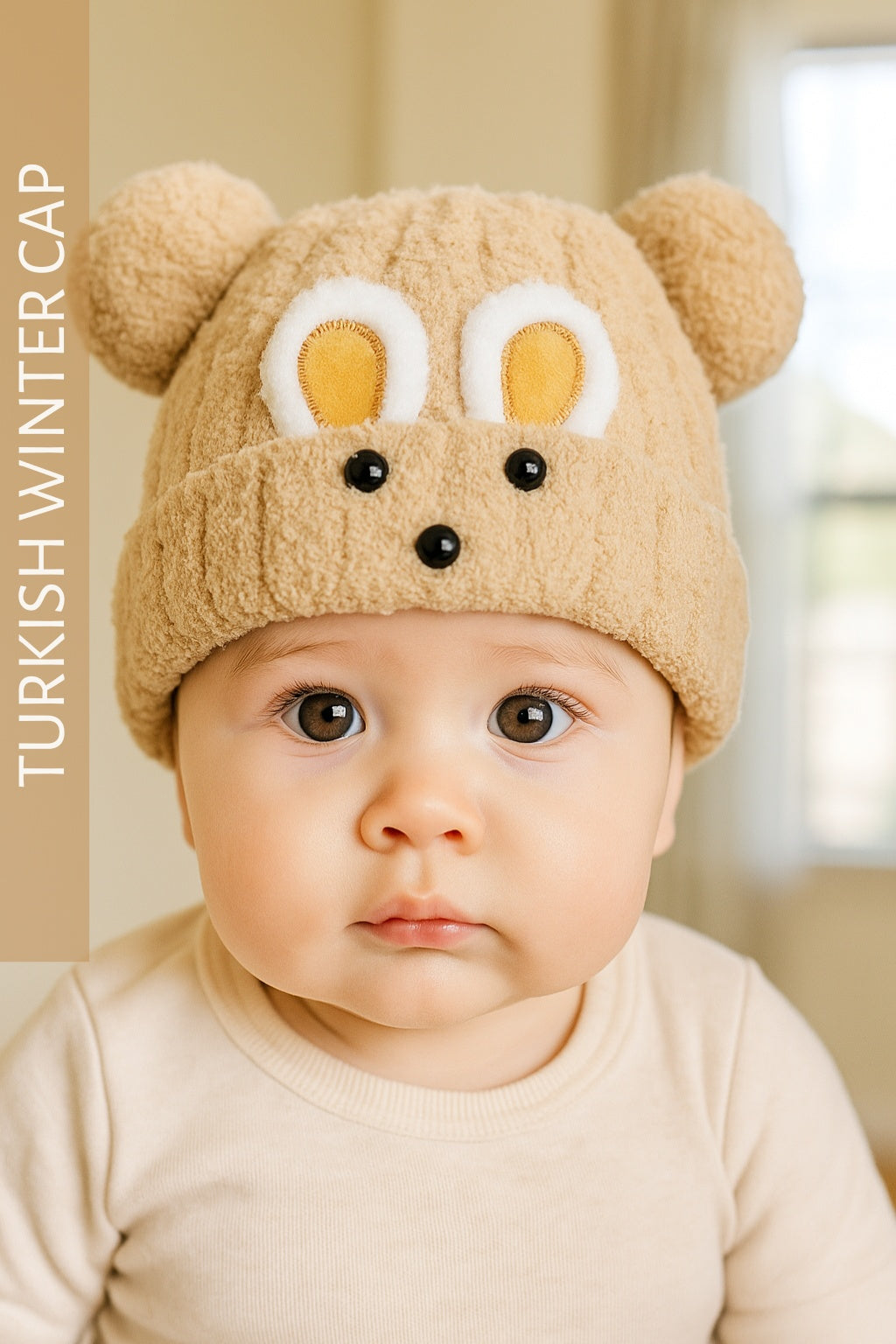 Winter Bunny Cap 3-9M Brown - Winter Comforter