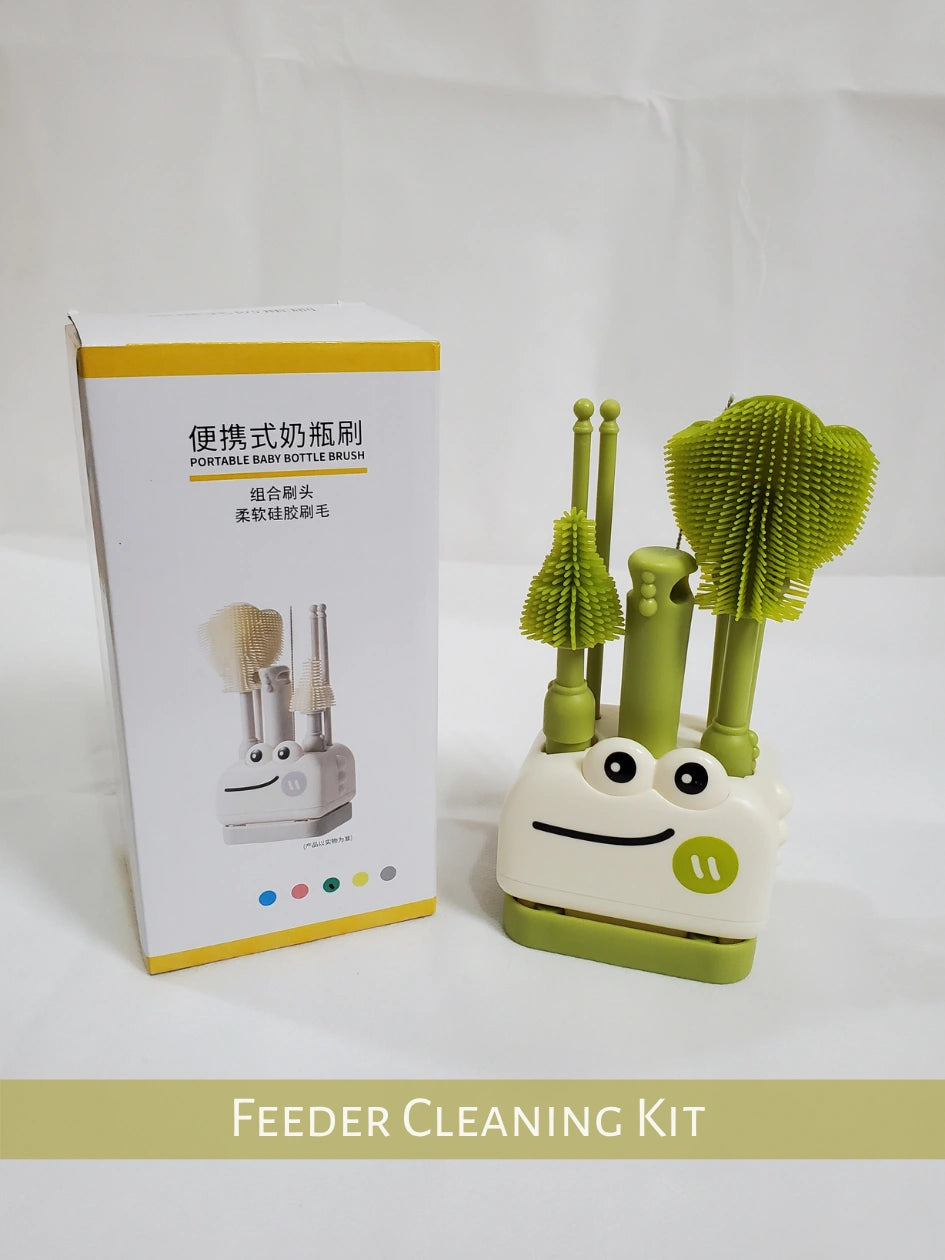 Premium Silicone Baby Bottle Brush Set – 4-in-1 Cleaning