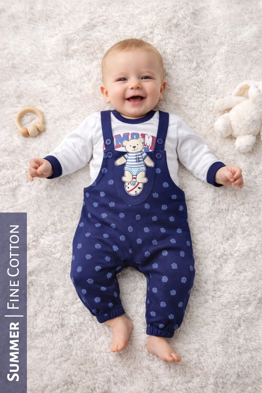 Cute Teddy Romper Navy - SUMMER FABRIC