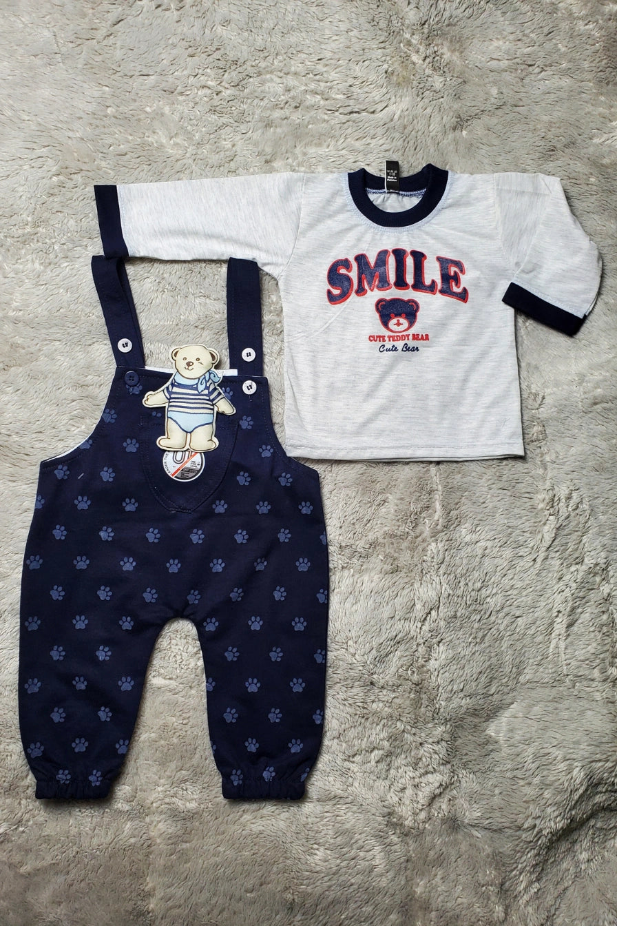 Cute Teddy Romper Navy - SUMMER FABRIC