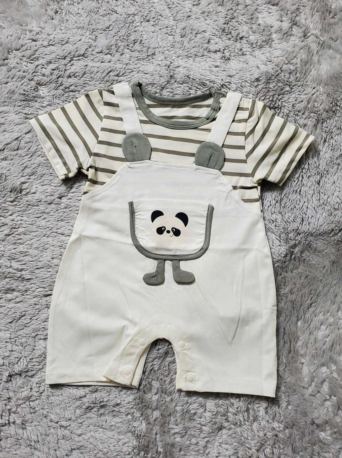 Panda Playtime Romper GREEN – SUMMER FABRIC