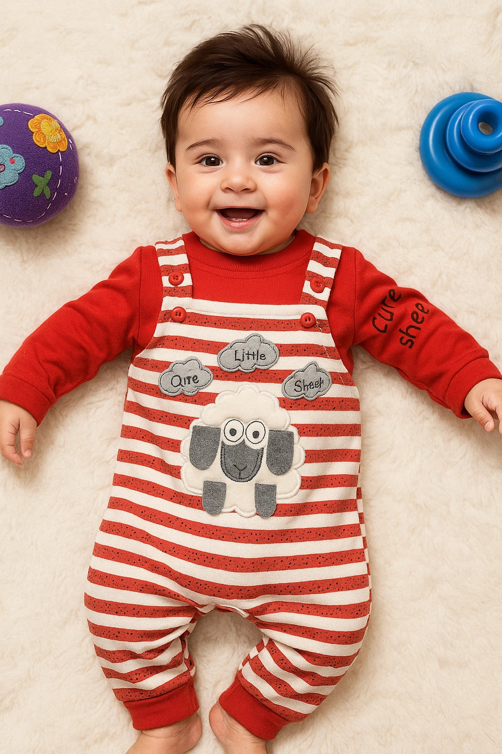 LITTLE SHEEP Romper RD 0-3M - WINTER FLEECE