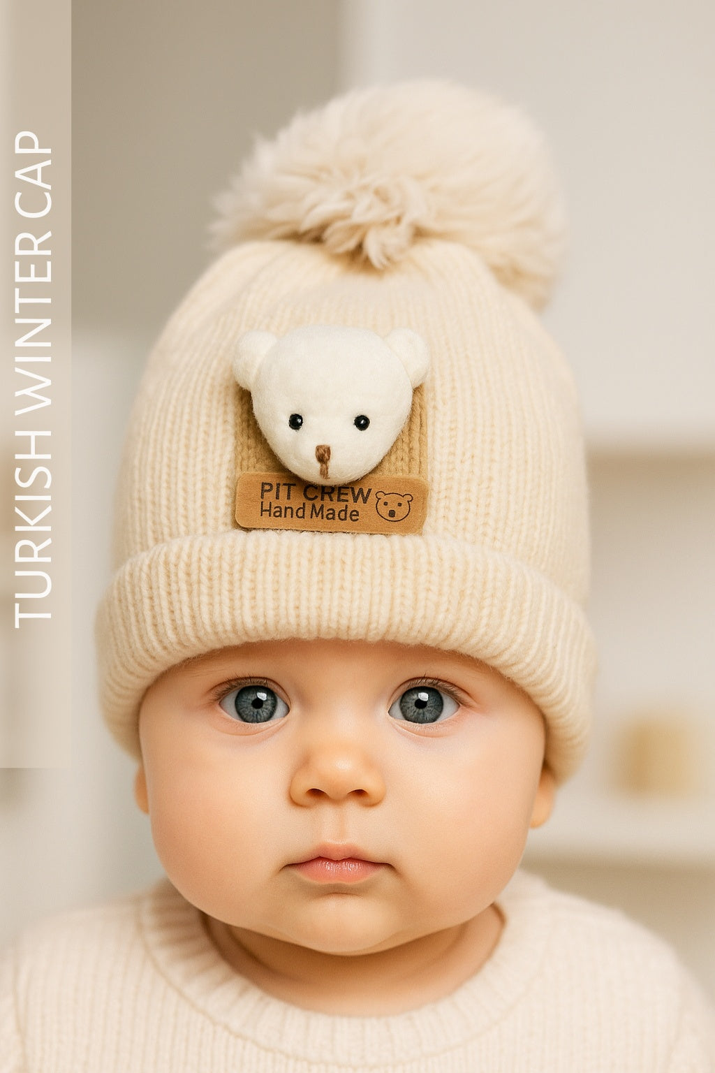 Winter Pit Crew Cap 3-9M Cream - Winter Comforter