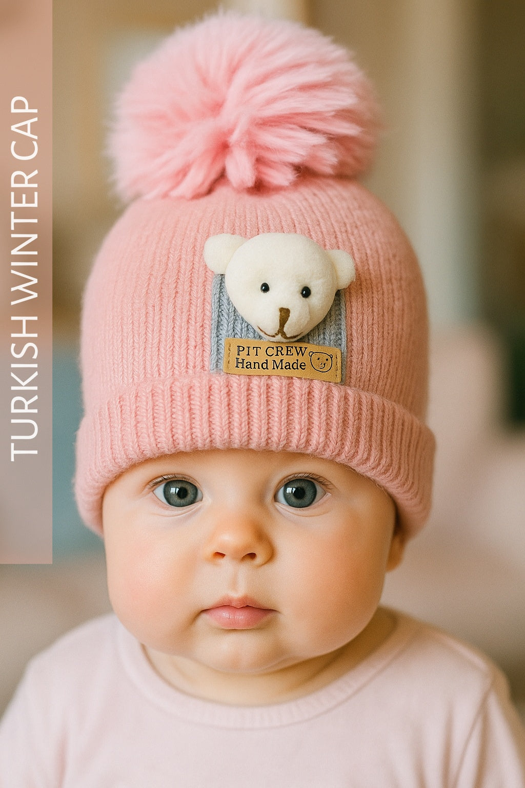 Winter Pit Crew Cap 3-9M Pink - Winter Comforter