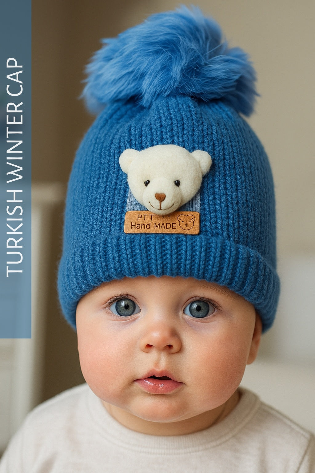 Winter Pit Crew Cap 3-9M Blue - Winter Comforter