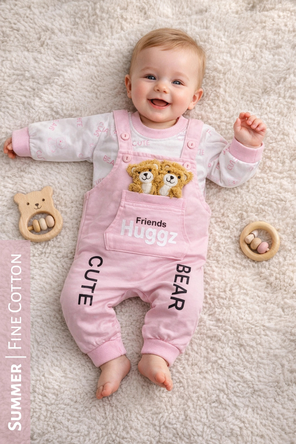 Huggz Romper Pink - SUMMER FABRIC