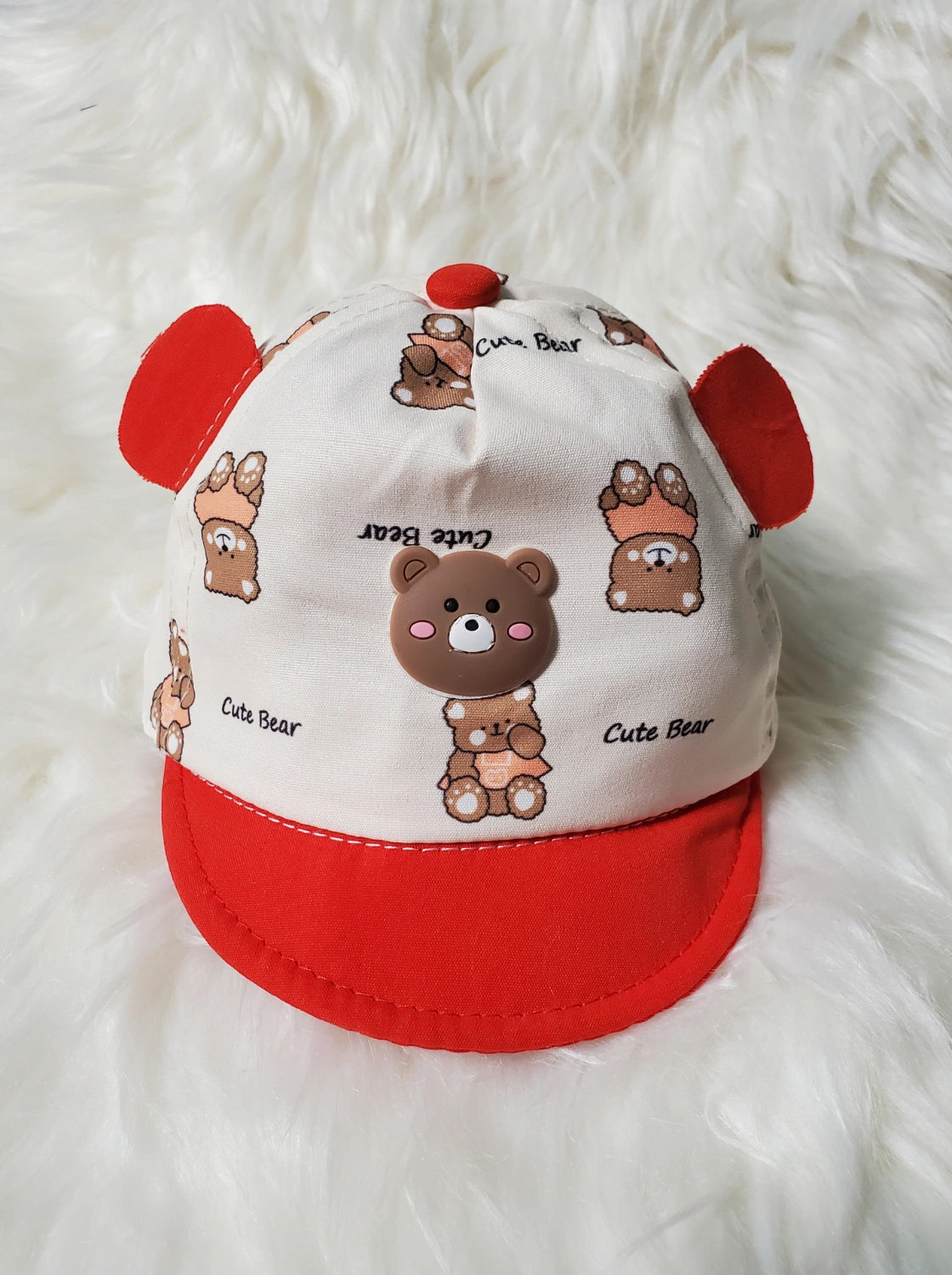 Cute Bear Summer Cap RED | IMPORTED